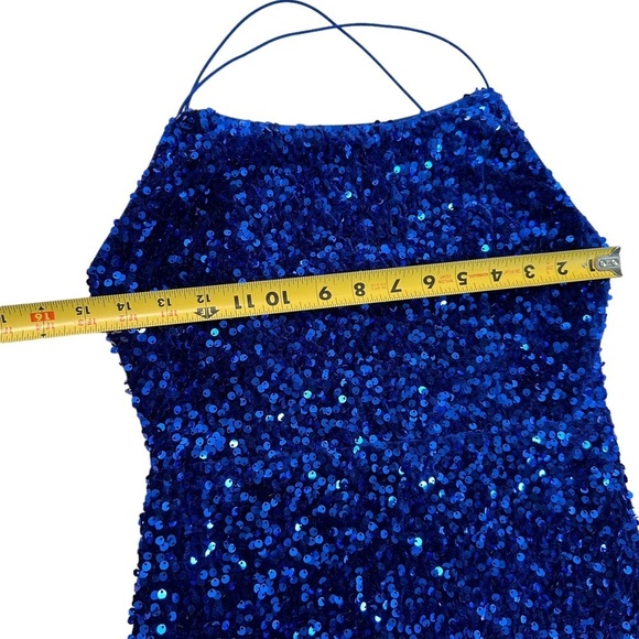 LOVE & LEMONADE Round Neck Strap Sleeveless Slim Fit Sequin Party Dress … - Picture 10 of 17